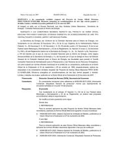 RESPUESTA a los comentarios recibidos respecto del Proyecto de