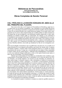 Prólogo de Ferenczi: Más Allá del Principio del Placer