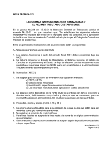 No.172 Nics y Regimen Tributario Costarricense