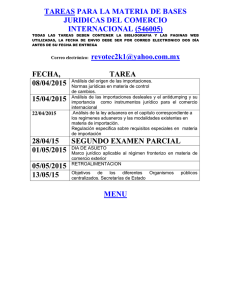 tareas para la materia de bases jurídicas de comercio internacional