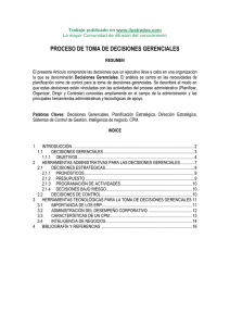 Toma de Decisiones Gerenciales: Planificación y Control