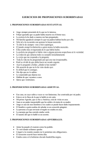 EJERCICIOS DE PROPOSICIONES SUBORDINADAS