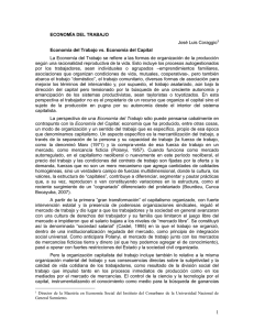 ECONOMÍA DEL TRABAJO Economía del Trabajo vs. Economía del Capital