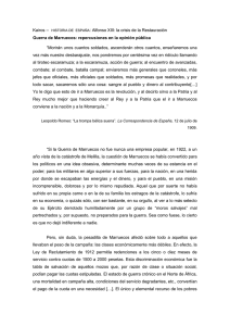 Guerra de Marruecos: repercusiones en la opinión pública.