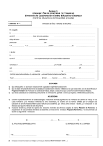 Convenio de Colaboración Centro Educativo-Empresa