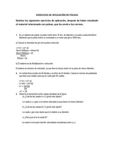EJERCICIOS DE APLICACIÓN DE POLEAS