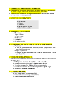 ? ANÁLISIS DE LOS PRESUPUESTOS OFICIALES.