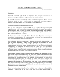 RESUMEN DE “EL MISTERIO DEL CAPITAL”