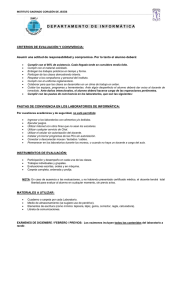 CRITERIOS DE EVALUACIÓN Y CONVIVENCIA: