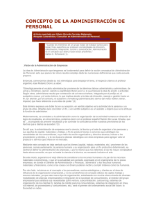 CONCEPTO DE LA ADMINISTRACIÓN DE PERSONAL