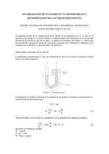 estabilizacion de un fluido en un manometro en u