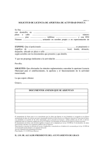 solicitud de licencia de apertura de actividad inocua