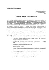 Política en materia de actividad física