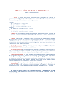 Normas de funcionamiento 2014
