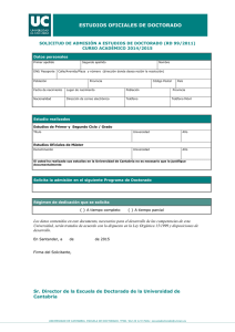 solicitud de admision en estudios oficiales de posgrado