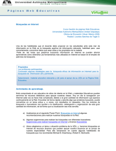 Búsquedas en Internet Curso Gestión de páginas Web Educativas