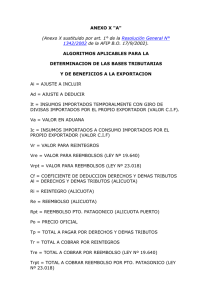 Algoritmos aplicables para la determinación de las bases tributarias