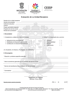 Evaluación de la Unidad Receptora