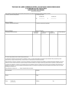 Certificado de Origen TLC México-Costa Rica