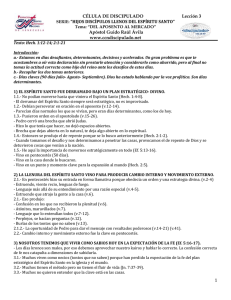 CÉLULA DE DISCIPULADO Lección 3 “HIJOS DISCÍPULOS LLENOS DEL ESPÍRITU SANTO”