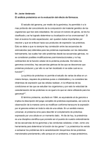 LA PROTEOMICA Y SU APLICACIÓN AL CAMPO FARMACOLOGICO
