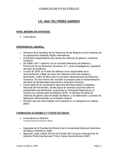 Ana Yeli Pérez Garrido - Currículum Vitae
