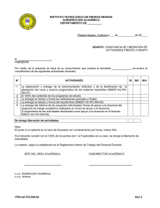 INSTITUTO TECNOLÓGICO DE PIEDRAS NEGRAS SUBDIRECCIÓN ACADÉMICA DEPARTAMENTO DE __________