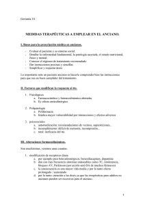 MEDIDAS TERAPÉUTICAS A EMPLEAR EN EL ANCIANO.