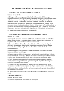 MICROSCOPIA ELECTRÓNICA DE TRANSMISIÓN: SAD Y  CBED  Profesor: Silvina Hereñú