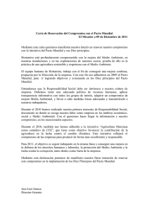 Carta de Renovación del Compromiso con el Pacto Mundial