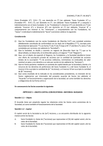 Acuerdo de Socios Startup: Capital, Votación y Transferencia