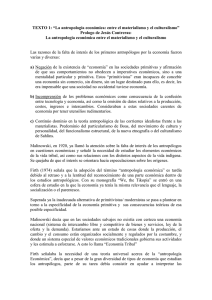 TEXTO 1: “La antropología económica: entre el materialismo y el