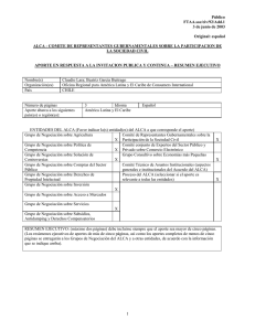 FTAA.soc/civ/92/Add.1 3 de junio de 2003 Oficina Regional para