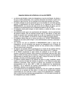 Aspectos básicos de la Reforma a la Ley del ISSSTE