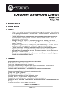Elaboración de preparados cárnicos frescos