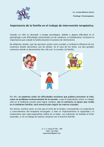 Importancia de la familia en el trabajo de intervencion terapeutica