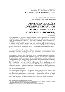 FENOMENOLOGÍA E INTERPRETACIÓN (DE SCHLEIEMACHER Y