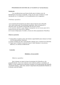 PROGRAMACION HISTORIA DE LA FILOSOFIA (2º de