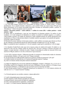 Tercera Evaluación. Física y Química. Curso 2006-2007.  R
