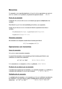 Operaciones con monomios