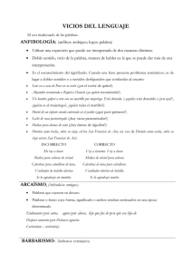 VICIOS DEL LENGUAJE