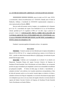 AL CENTRO DE MEDIACIÓN ARBITRAJE Y CONCILIACIÓN DE