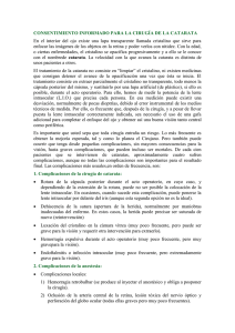 CONSENTIMIENTO INFORMADO PARA LA CIRUGÍA DE LA