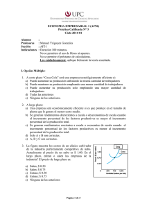 ECONOMIA EMPRESARIAL 1 (AF96) Práctica Calificada N° 3 Ciclo 2014-01