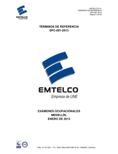 TÉRMINOS DE REFERENCIA SPC-081-2013  EXÁMENES OCUPACIONALES