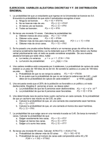 Ejercicios: Variables Aleatorias Discretas y Distribución Binomial