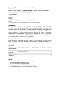 Indagacion1 ¿Cómo se expresa la información genética? Formen