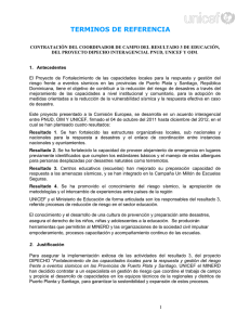 contratación del coordinador de campo del resultado 3 de