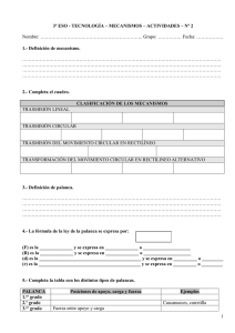3º ESO - TECNOLOGÍA – MECANISMOS – ACTIVIDADES – Nº 2