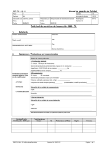 IMO CL I 4.4.10 Formulario Solicitud de Servicios